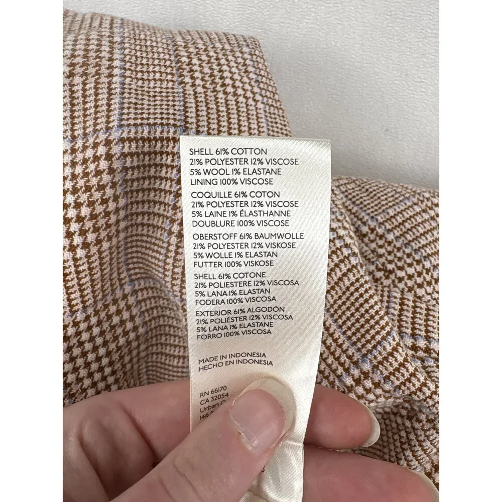 We The‎ Free Men's Plaid Tailored Blazer Sport Coat Large